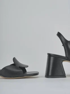 Sandali tacco 5cm pelle nero