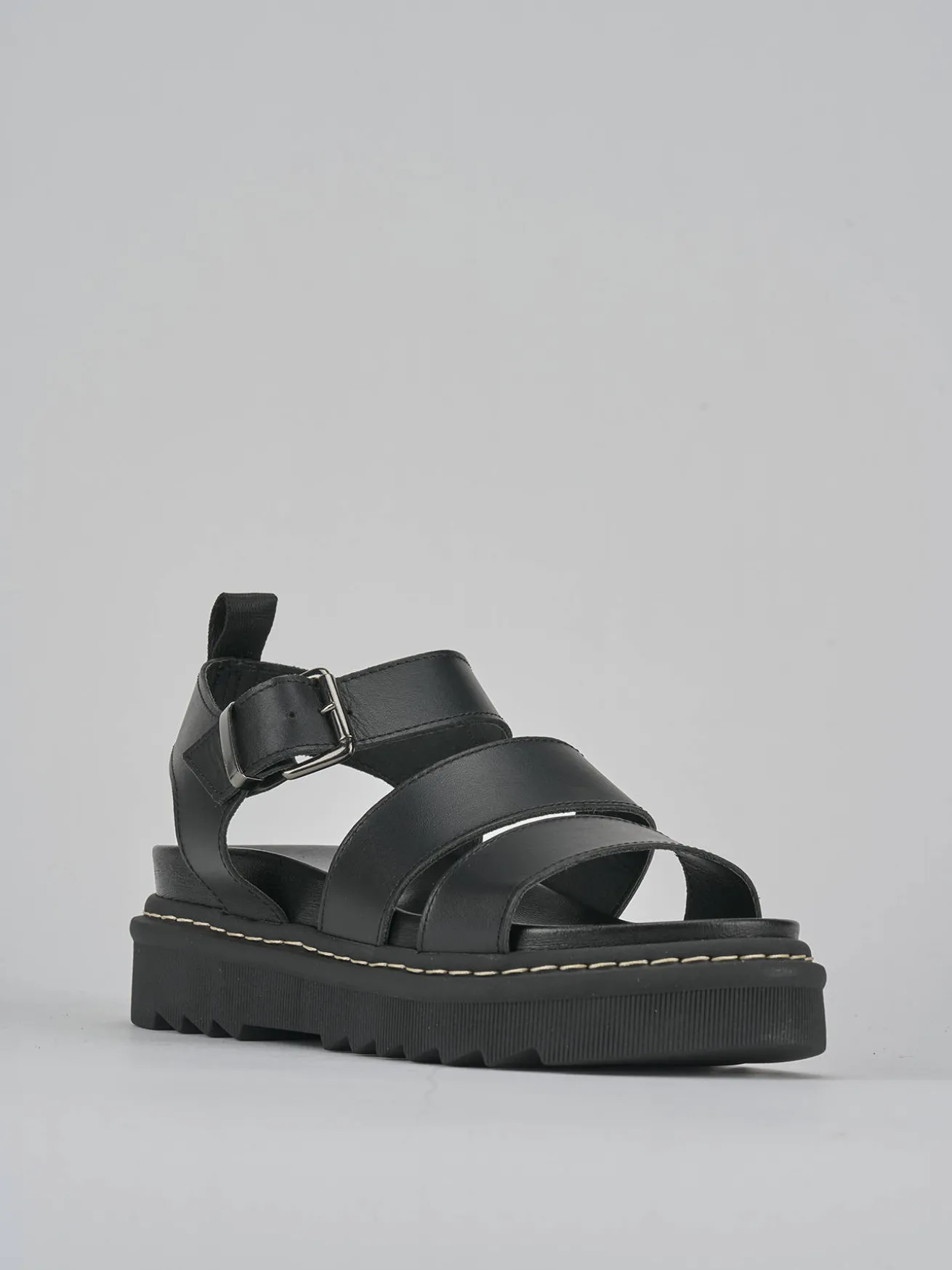 Sandali tacco 2cm pelle nero