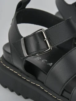 Sandali tacco 2cm pelle nero