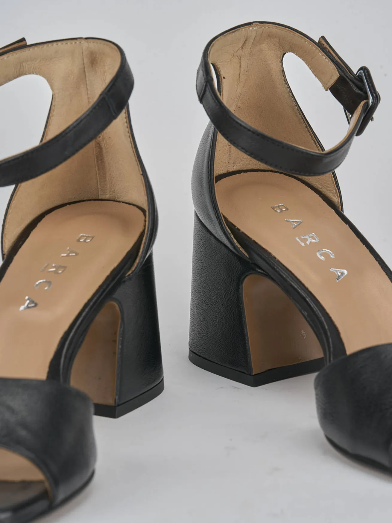 Sandali tacco 7cm pelle nero