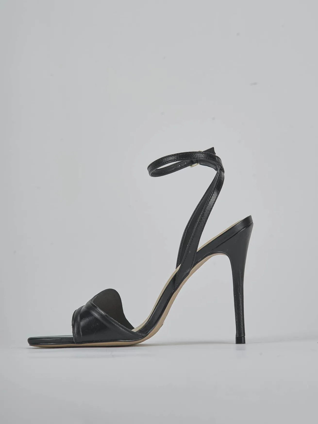 Sandali tacco 10cm pelle nero