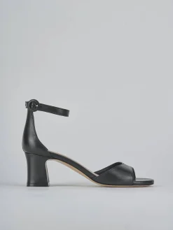 Sandali tacco 5cm pelle nero