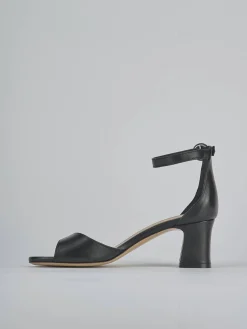 Sandali tacco 5cm pelle nero