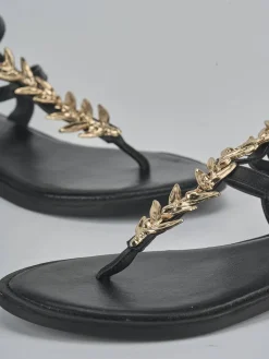 Sandali tacco 1cm pelle nero