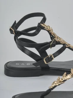 Sandali tacco 1cm pelle nero