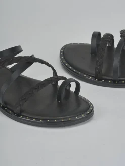 Sandali tacco 1cm pelle nero