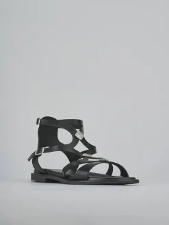 Sandali tacco 1cm pelle nero