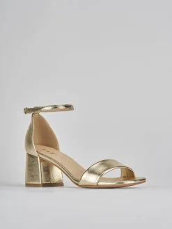 Sandali tacco 6cm pelle oro