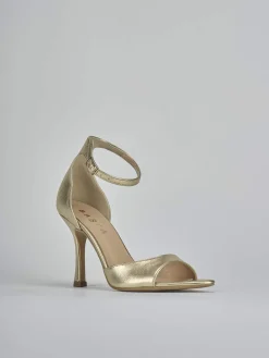 Sandali tacco 9cm pelle oro