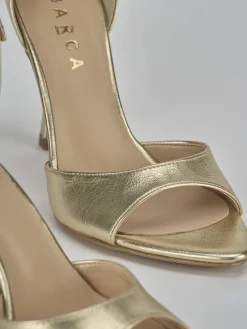 Sandali tacco 9cm pelle oro