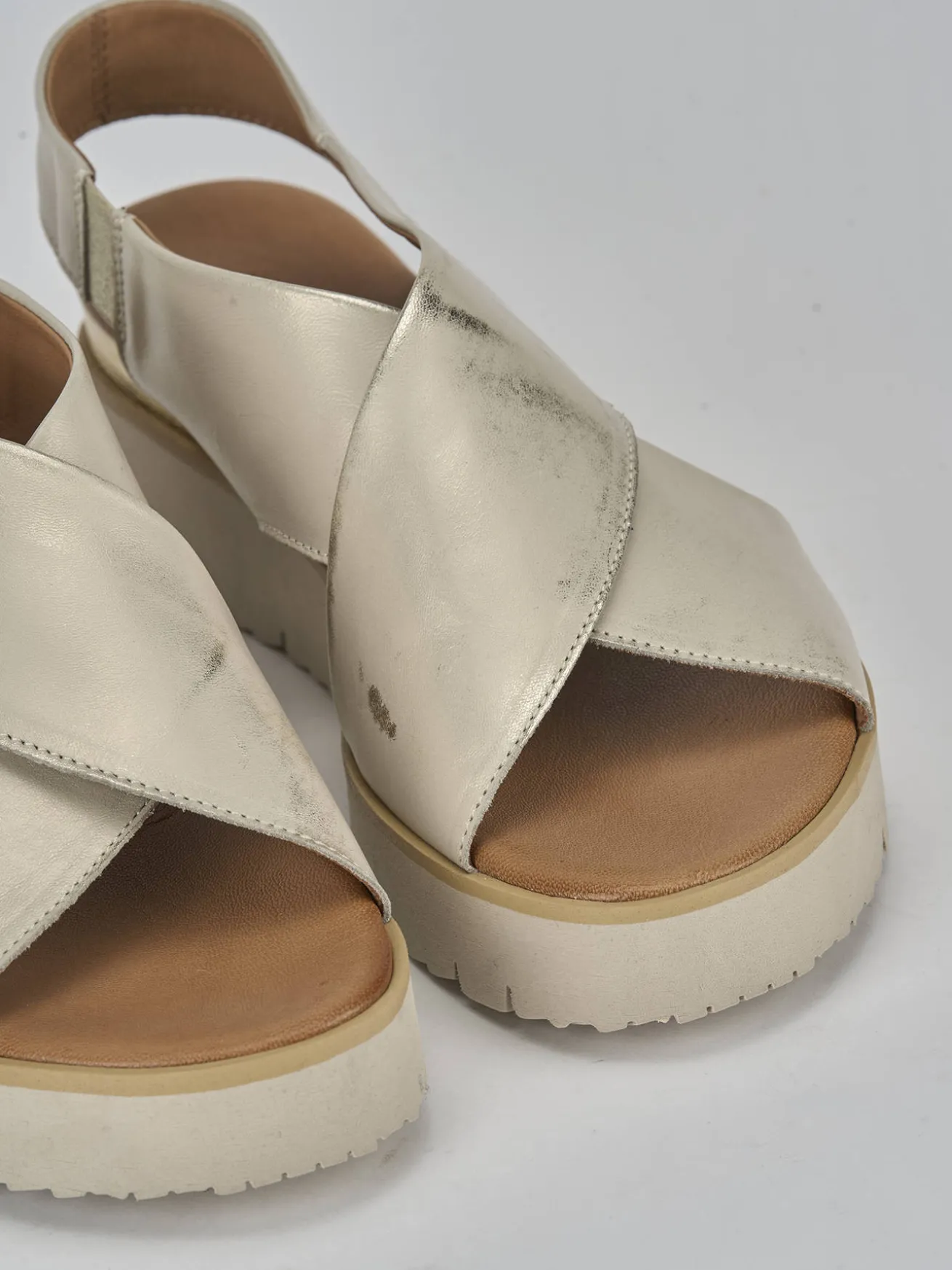 Sandali tacco 3cm pelle oro