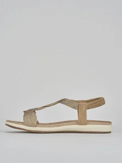 Sandali tacco 1cm pelle oro
