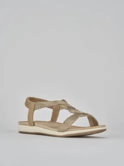 Sandali tacco 1cm pelle oro