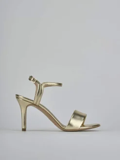 Sandali tacco 7cm pelle oro