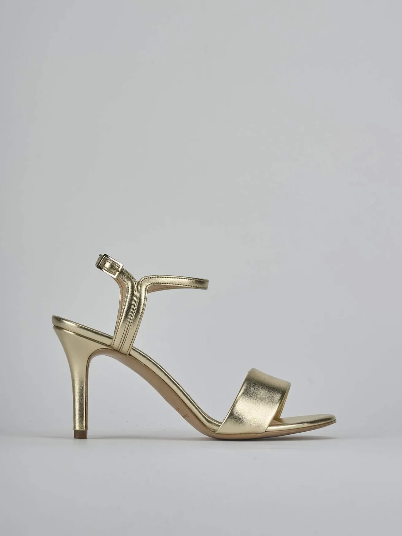 Sandali tacco 7cm pelle oro