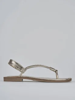 Sandali tacco 1cm pelle oro