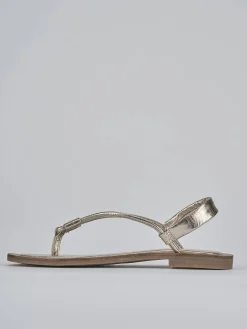 Sandali tacco 1cm pelle oro