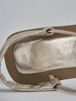 Sandali tacco 1cm pelle oro