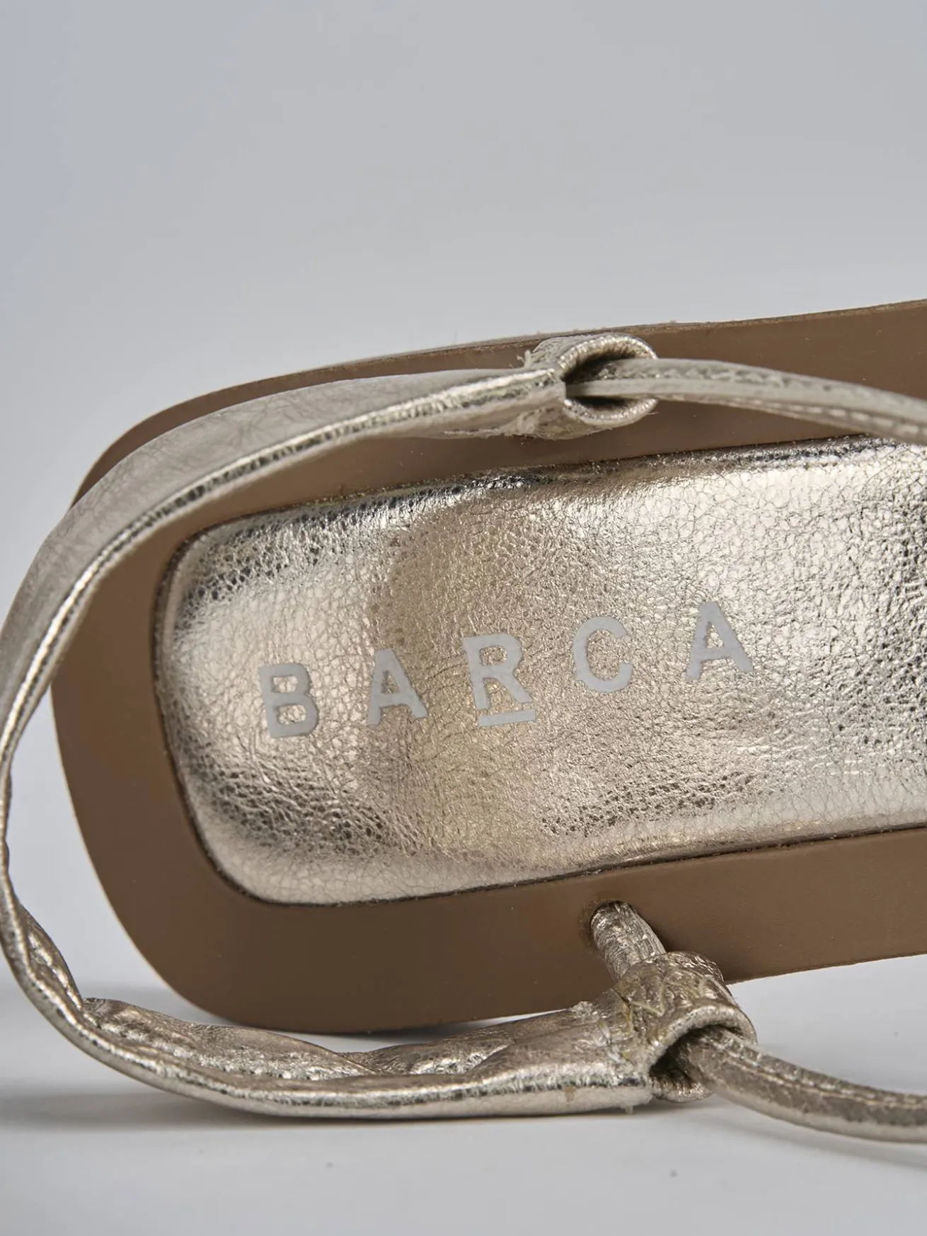 Sandali tacco 1cm pelle oro