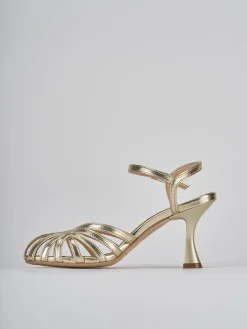 Sandali tacco 6cm pelle oro