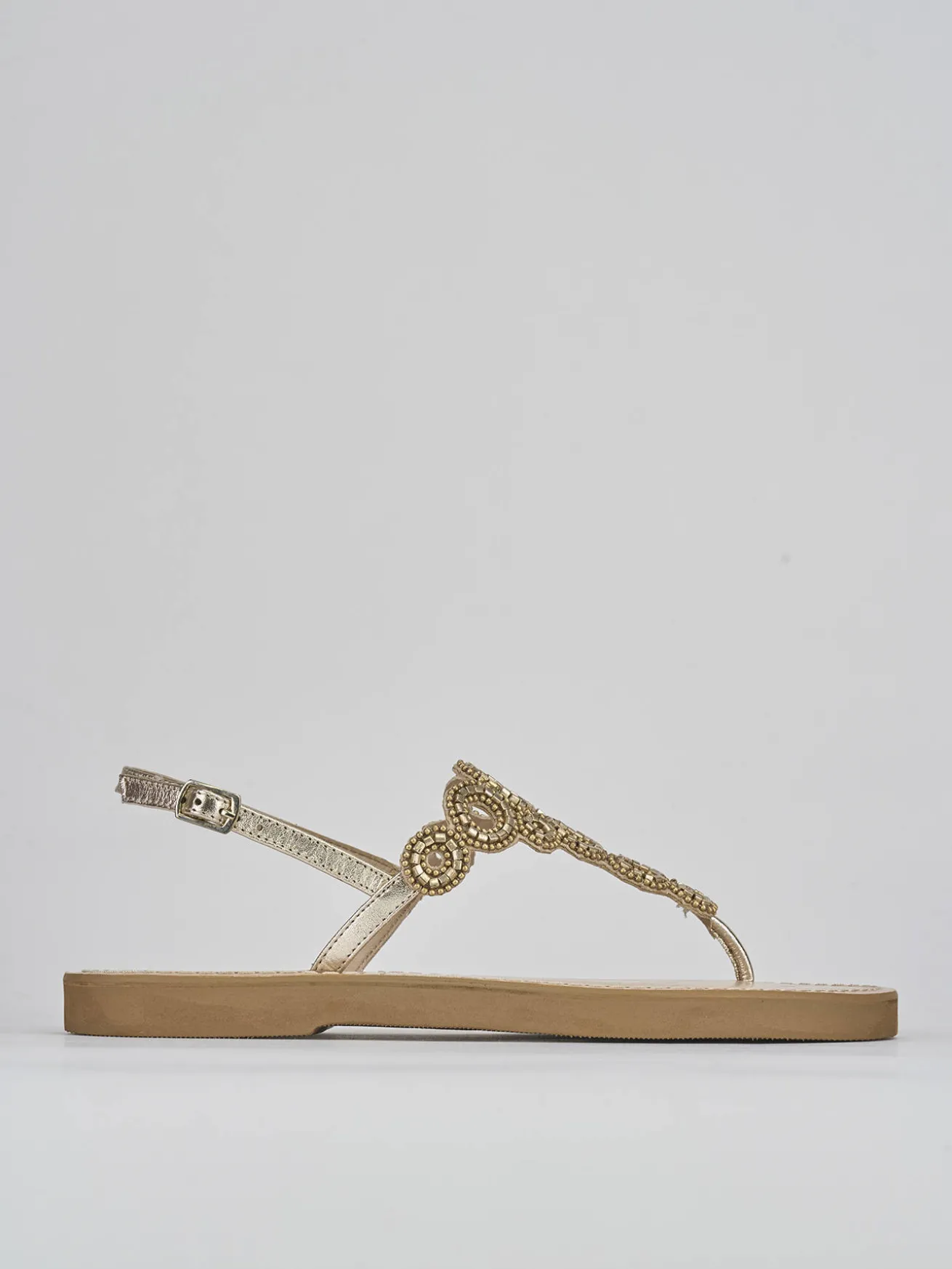 Sandali tacco 1cm pelle oro