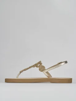 Sandali tacco 1cm pelle oro