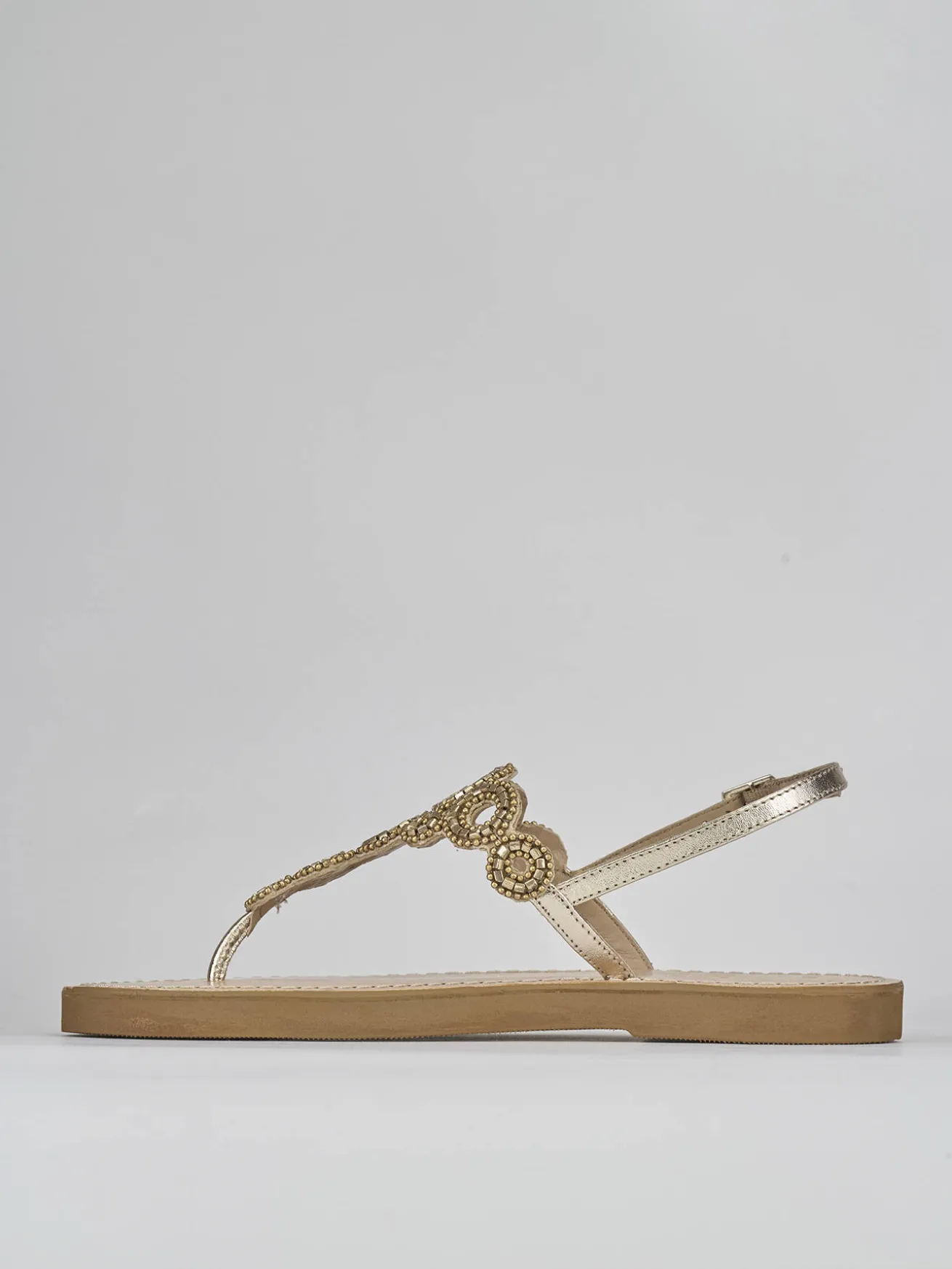 Sandali tacco 1cm pelle oro