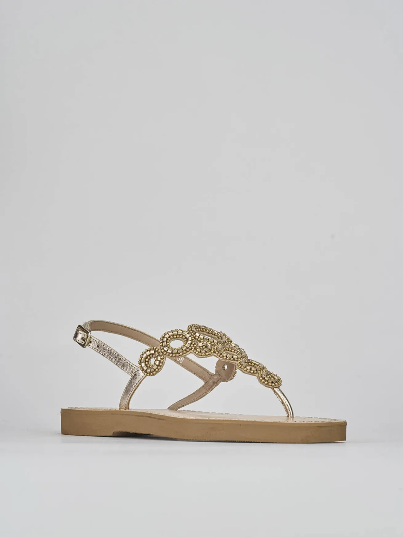 Sandali tacco 1cm pelle oro