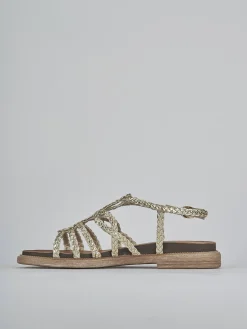 Sandali tacco 2cm pelle oro