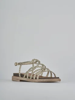 Sandali tacco 2cm pelle oro