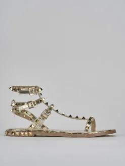 Sandali tacco 1cm pelle oro