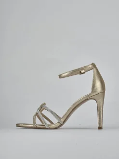 Sandali tacco 8cm pelle oro