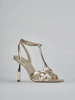 Sandali tacco 9cm pelle oro