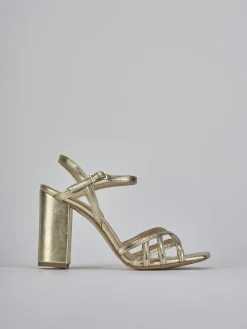 Sandali tacco 9cm pelle oro