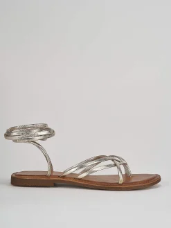 Sandali tacco 1cm pelle oro