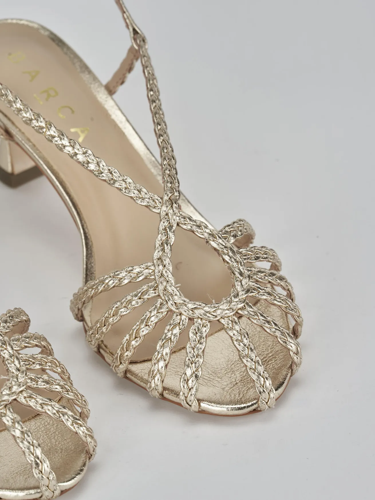 Sandali tacco 5cm pelle oro