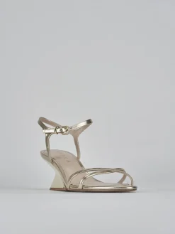 Sandali tacco 5cm pelle oro