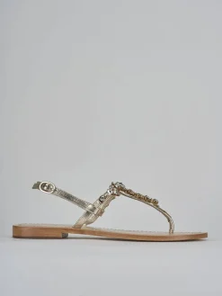 Sandali tacco 1cm pelle oro