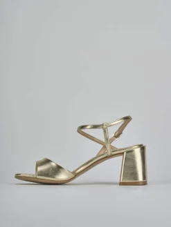 Sandali tacco 9cm pelle oro