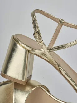 Sandali tacco 9cm pelle oro