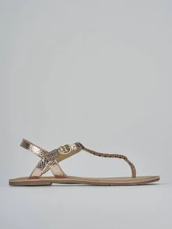 Sandali tacco 1cm pelle oro