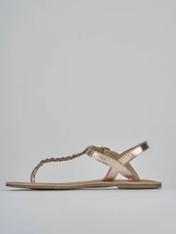 Sandali tacco 1cm pelle oro