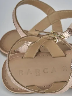 Sandali tacco 1cm pelle oro