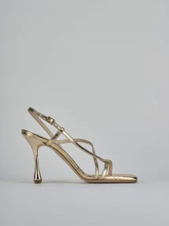 Sandali tacco 10cm pelle oro