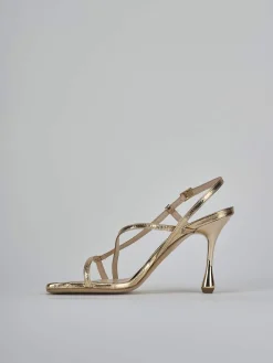 Sandali tacco 10cm pelle oro