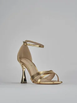 Sandali tacco 9cm pelle oro