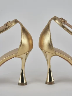 Sandali tacco 9cm pelle oro