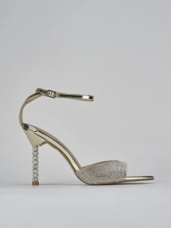 Sandali tacco 9cm pelle oro