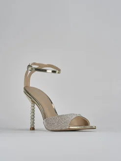 Sandali tacco 9cm pelle oro