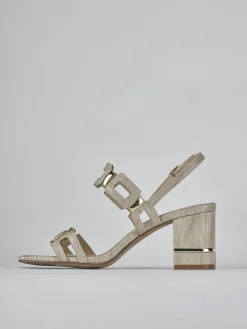 Sandali tacco 9cm pelle oro